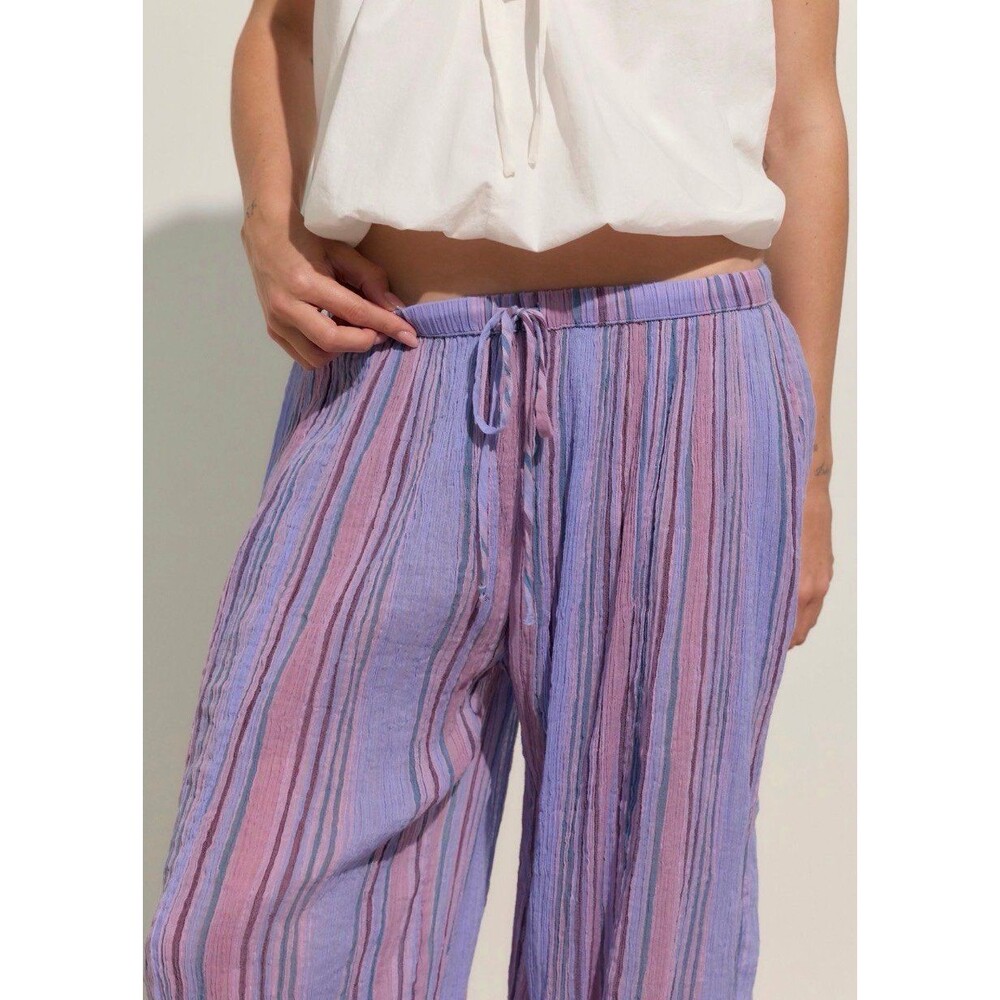 NWT Free People Playa Party Stripe Pants XS Lilac Combo - Picture 3 of 5